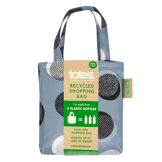 totes Recycled Shopping Bag Textured Dots Print 